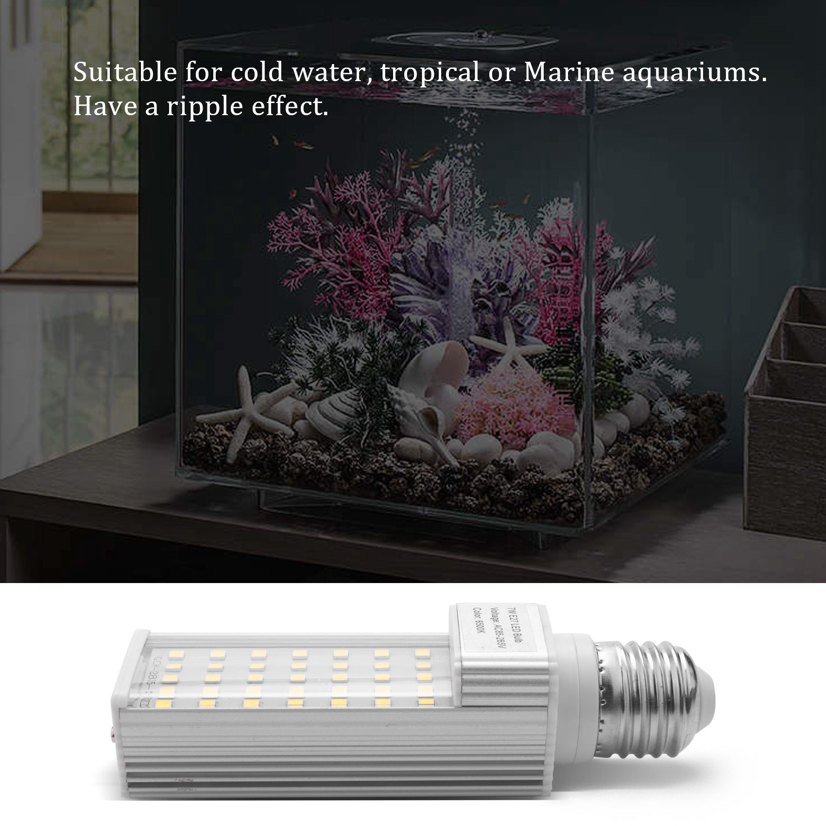 Aquarium Plant Light - A56P-Fishpod White Plant Aquarium 7W Grow
