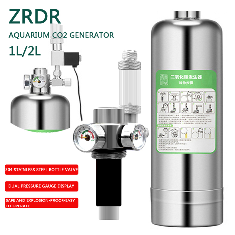 Co2 Regulator Dual Stage - ZRDR Aquarium CO2 Generator Dual Pressure