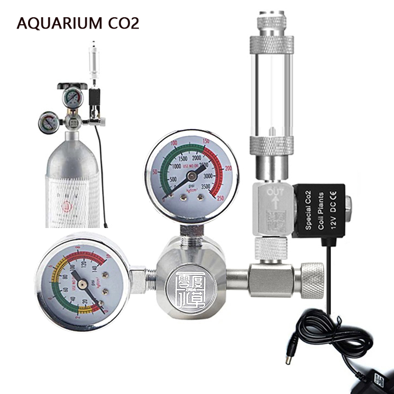 Co2 Regulator Dual Stage - AC100-240V Aquarium CO2 Regulator Bubble Counter