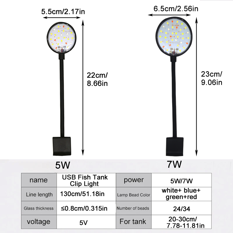 USB Aquarium LED Lamp Fish Tan - Aquarium Plant Display ulasan dan harga