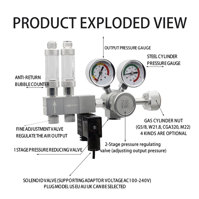 Aquarium CO2 Regulator CO2 Pre - Co2 Regulator Dual Stage ulasan dan harga