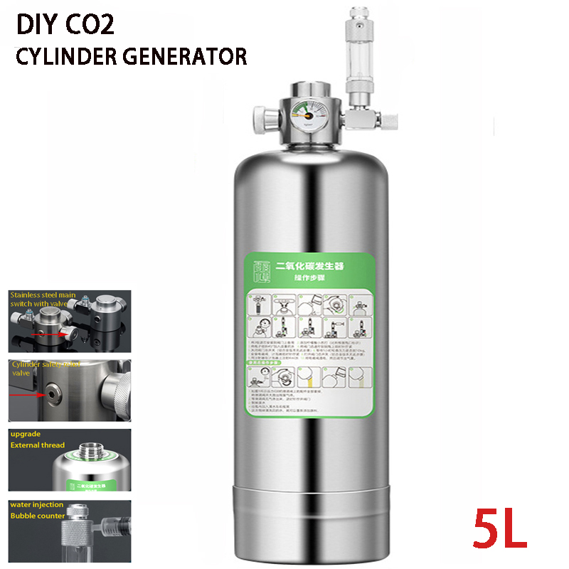 5L Aquarium CO2 Generator CO2  - Co2 Regulator Dual Stage ulasan dan harga