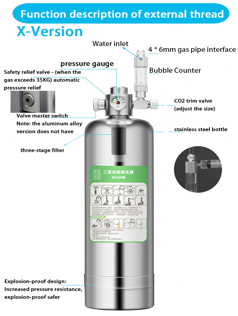 5L Aquarium CO2 Generator CO2  - Co2 Regulator Dual Stage ulasan dan harga