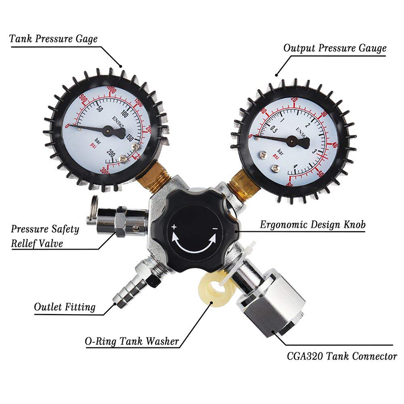 Dual Gauge CO2 Regulator for D - Co2 Regulator Dual Stage ulasan dan harga