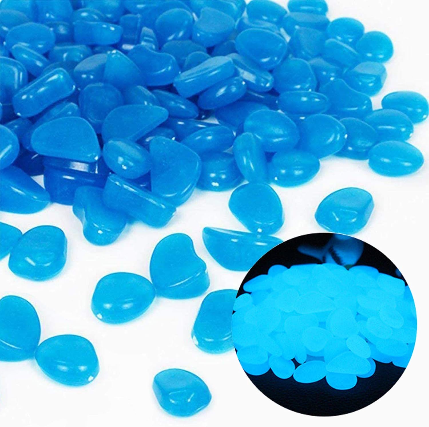Fish Tank Rocks Glow Blue Pebb - Aquarium Plant Nursery ulasan dan harga