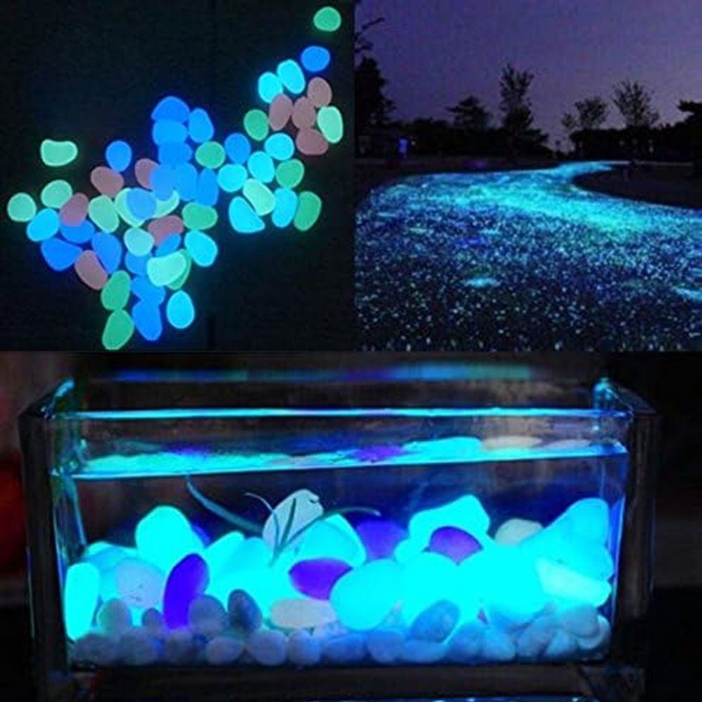 Fish Tank Rocks Glow Blue Pebb - Aquarium Plant Nursery ulasan dan harga