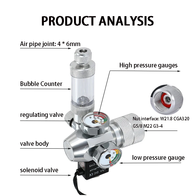 New DIY Aquarium CO2 Regulator - Co2 Regulator Dual Stage ulasan dan harga