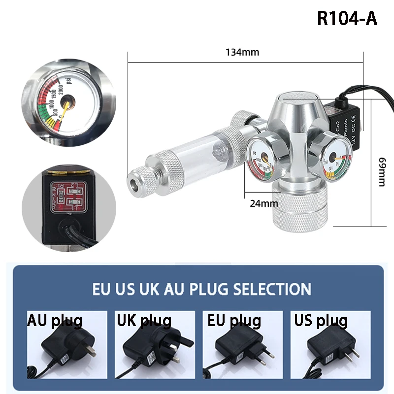 New DIY Aquarium CO2 Regulator - Co2 Regulator Dual Stage ulasan dan harga